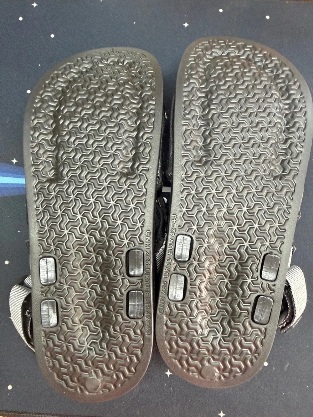 Multi strap Black Slide Sandals Sz M-9, W 10.5